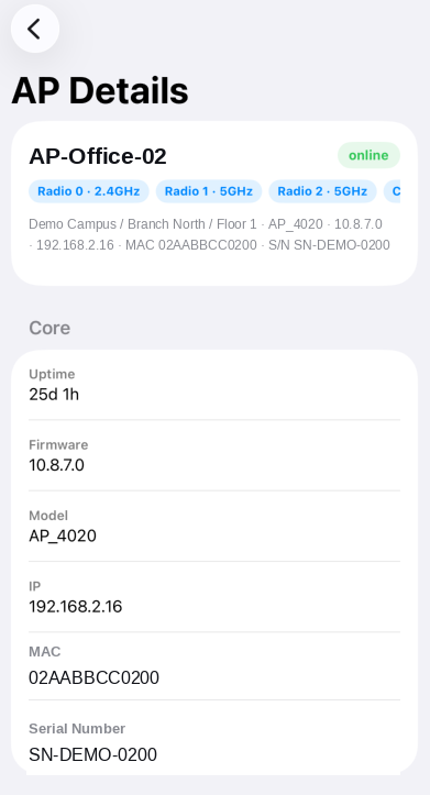 Beam Companion AP Details und Basiszustand